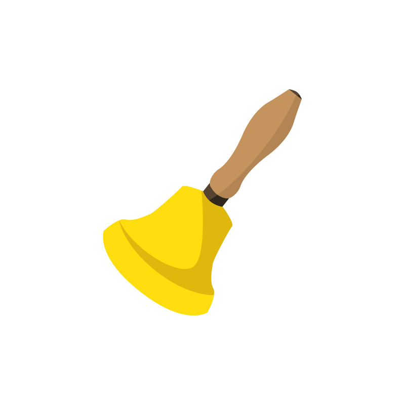 Goldenes Schulglocken-Flachvektorsymbol für Bildungswebsites - Eigenschaften Bild 1