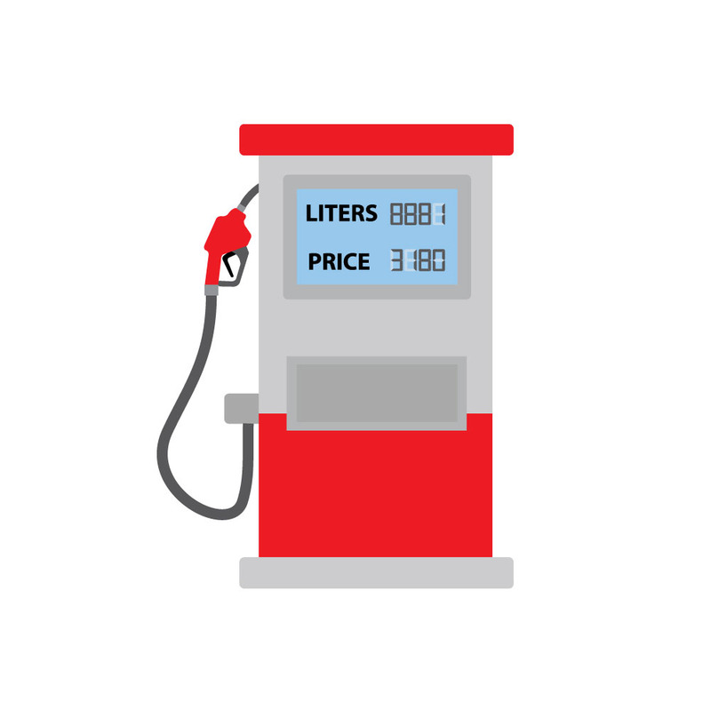 Tankstelle mit Zapfsäule – Vektorillustration zu Kraftstoffkosten und Rohöl - Eigenschaften Bild 1