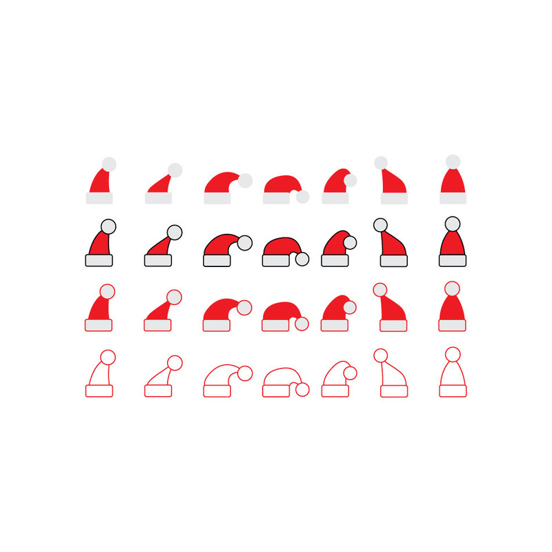 Праздничная коллекция векторных шапок Санты: элементы рождественского дизайна - Features Image 1