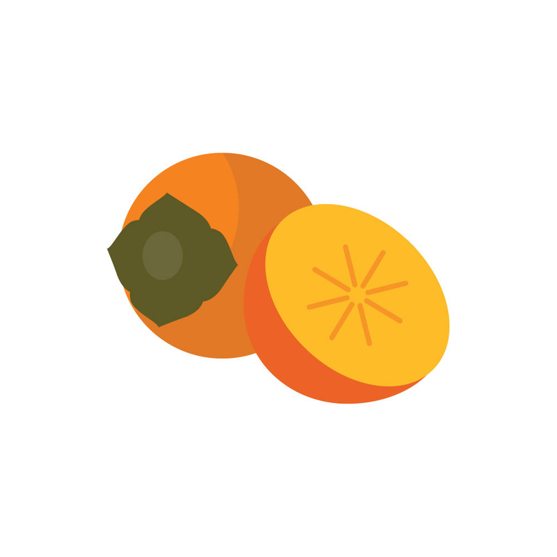 Żywy owoc persymony, płaski, wektorowy clipart - Obraz funkcji 1