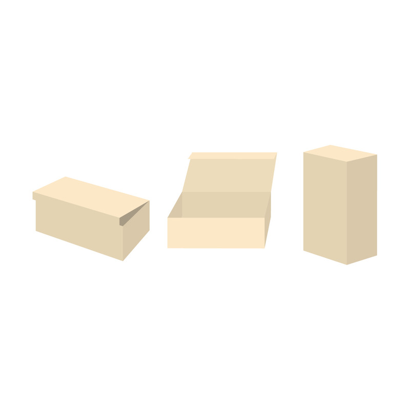 3D Cardboard Box Packaging Vector Illustration with Lid - Features Image 1
