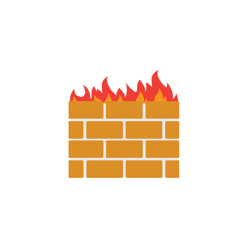 Modern Firewall Security Icon Flat Vector Illustration - Features Image 1