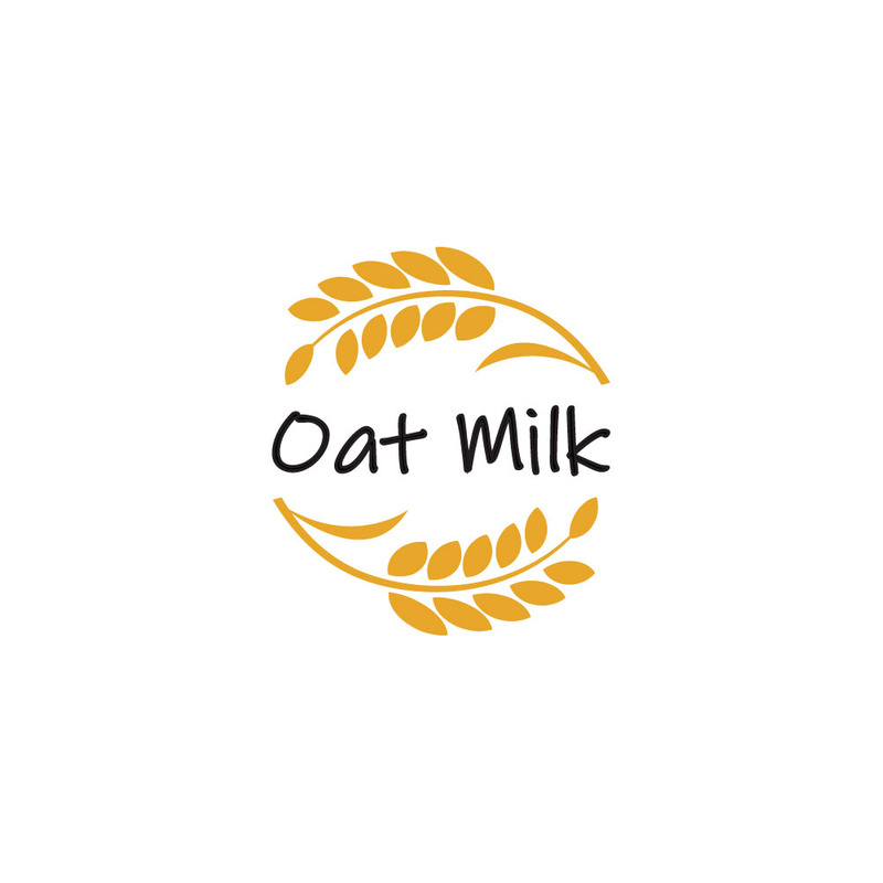 Logo del latte d'avena disegnato a mano con rametti e scritte - Caratteristiche Immagine 1