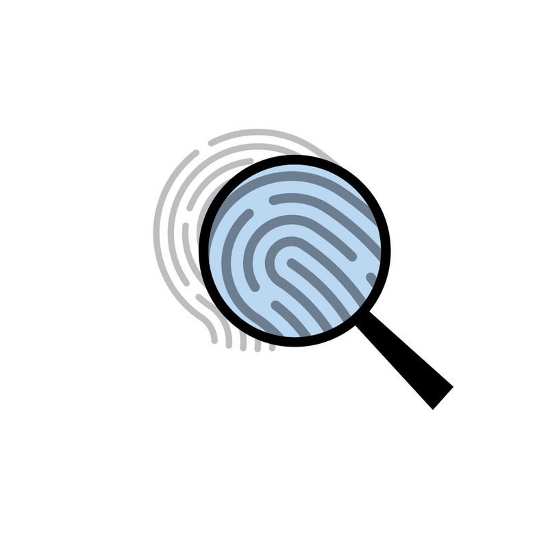 Digital Identity Verification Concept with Fingerprint Magnifying Glass - Features Image 1