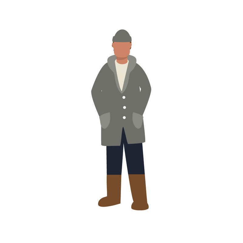 Man in Autumn Winter Clothing Isolated Vector Illustration - Features Image 1