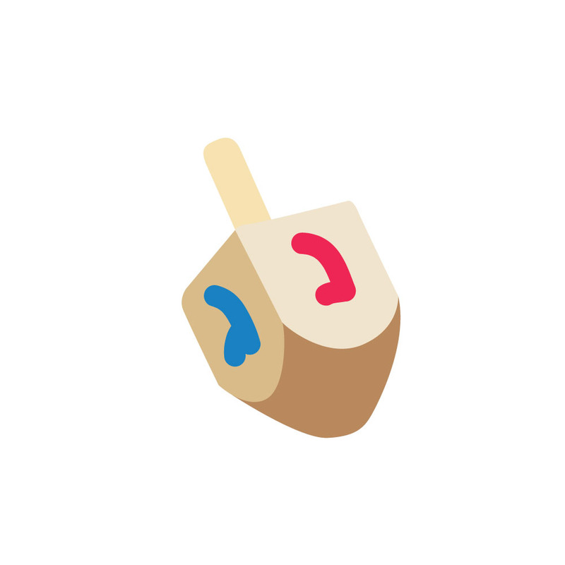 Traditional Hanukkah Wooden Dreidel Toy Silhouette Vector Illustration - Features Image 1