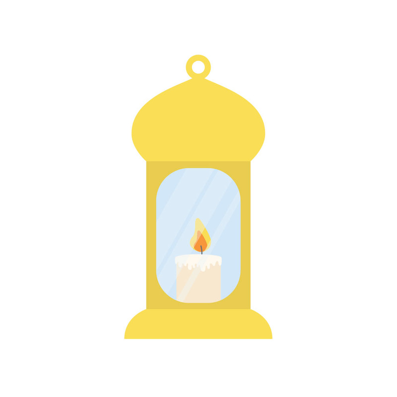 Linterna de Diwali con vela encendida aislada – Clip art vectorial de festival tradicional indio - Características Imagen 1