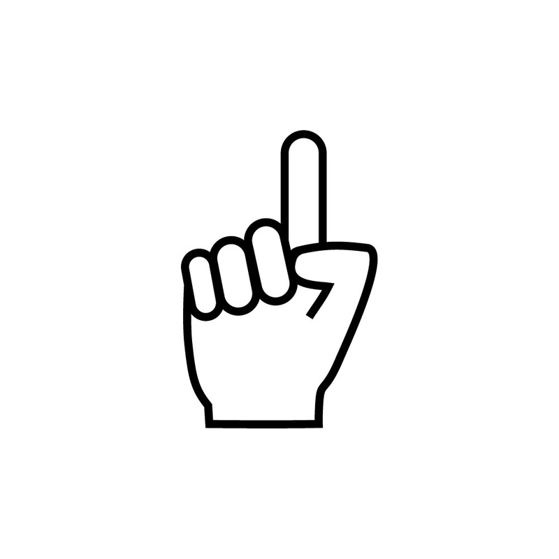 Icono vectorial de mano sólida con el dedo índice apuntando hacia arriba - Características Imagen 1