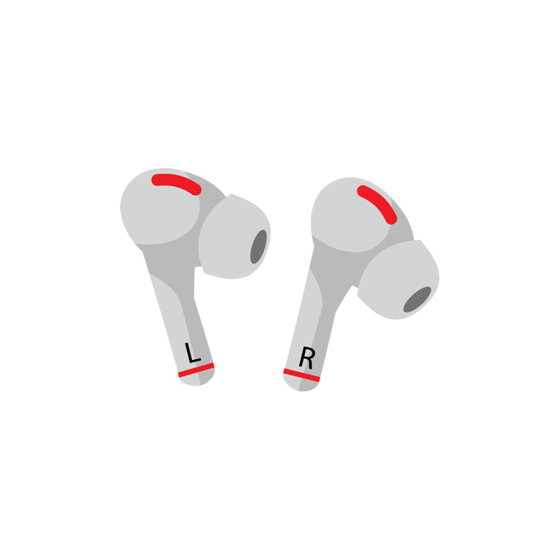 Witte draadloze hoofdtelefoon vectorillustratie op witte achtergrond - Features Image 1