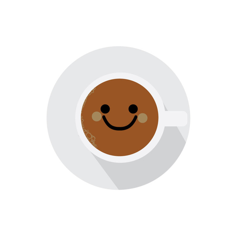 Tazza da caffè allegra con faccina sorridente e concetto di energia - Caratteristiche Immagine 1