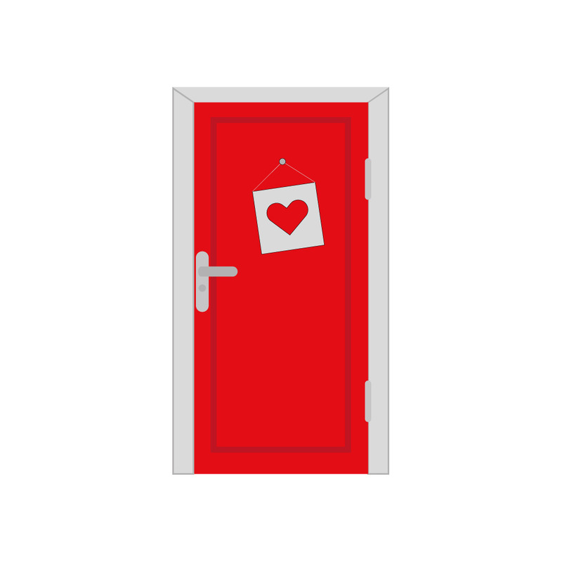 Vector de puerta. Vector de corazón. Espacio libre para texto. - Características Imagen 1