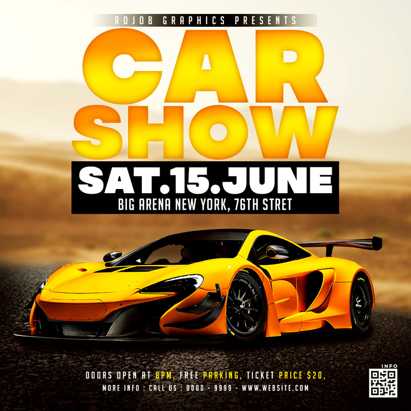Car Show Social Media Instagram-Post-Design-Vorlage - Eigenschaften Bild 1
