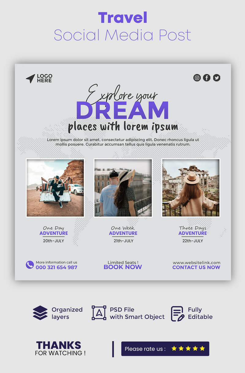 Reis Social Media Post-sjabloon 2 - Features Image 1