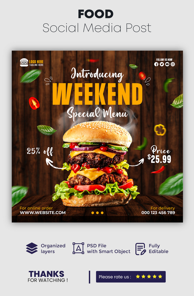 Food Social Media Post Template 17 - Features Image 1