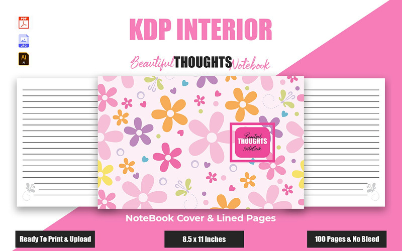 Beautiful Thoughts Notebook KDP Interior Design - Features Image 1