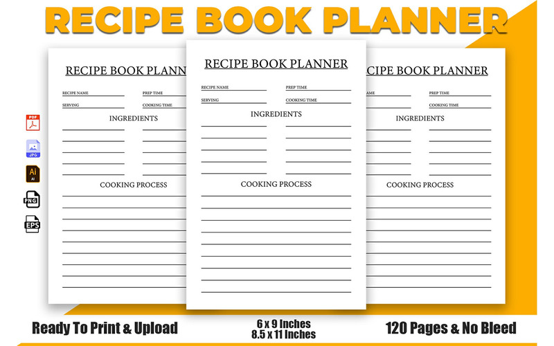Recipe Book Planner KDP Interior Design - Features Image 1