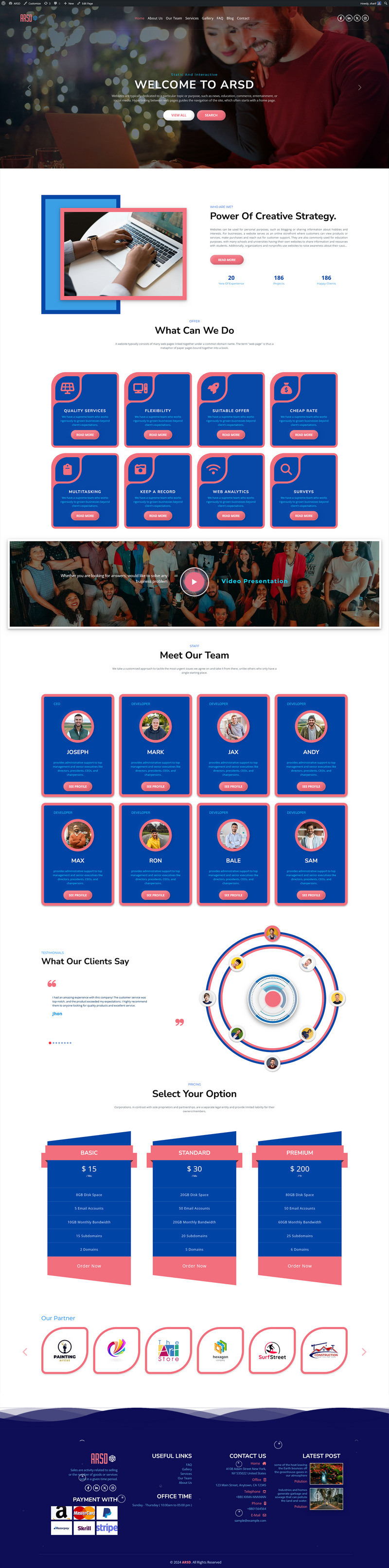 ARSD BizVine- Çok amaçlı açılış sayfası Wordpress teması - Features Image 1