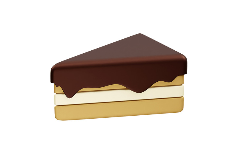 Illustrazione 3D dell'icona di una torta di compleanno - Caratteristiche Immagine 1