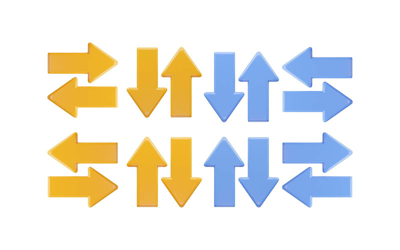 Arrow icon set 3d rendering vector illustration - Features Image 1