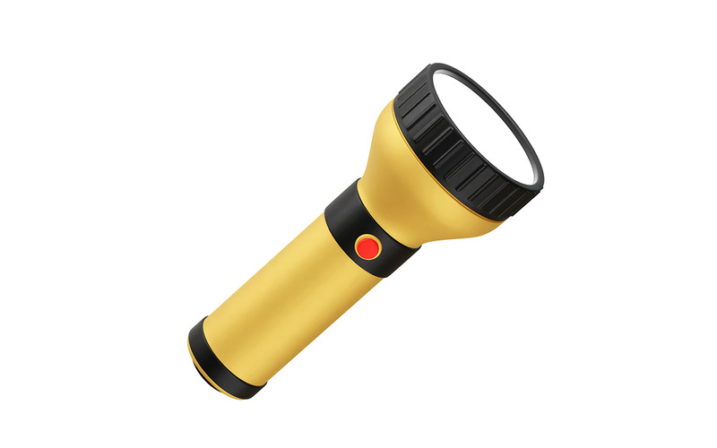 Ficklampa ikon 3d rendering illustration vektor - Features Image 1