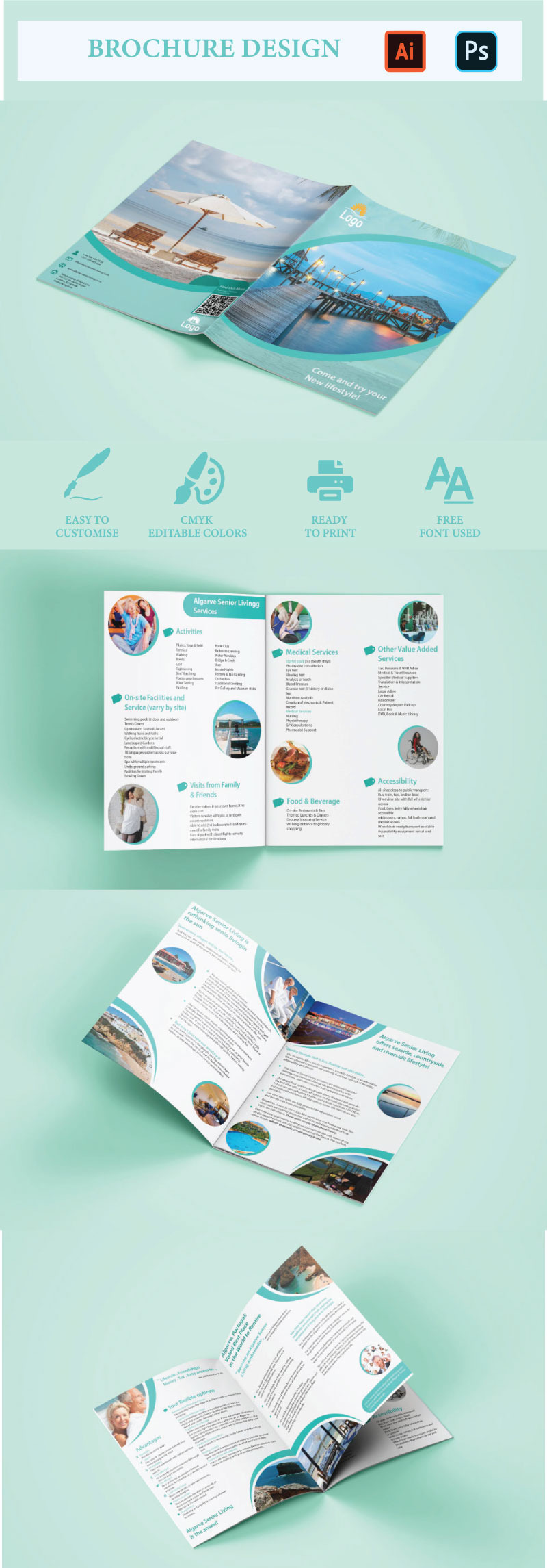 Modèle de brochure d'entreprise créative à deux volets - Brochure - Caractéristiques de l’image 1
