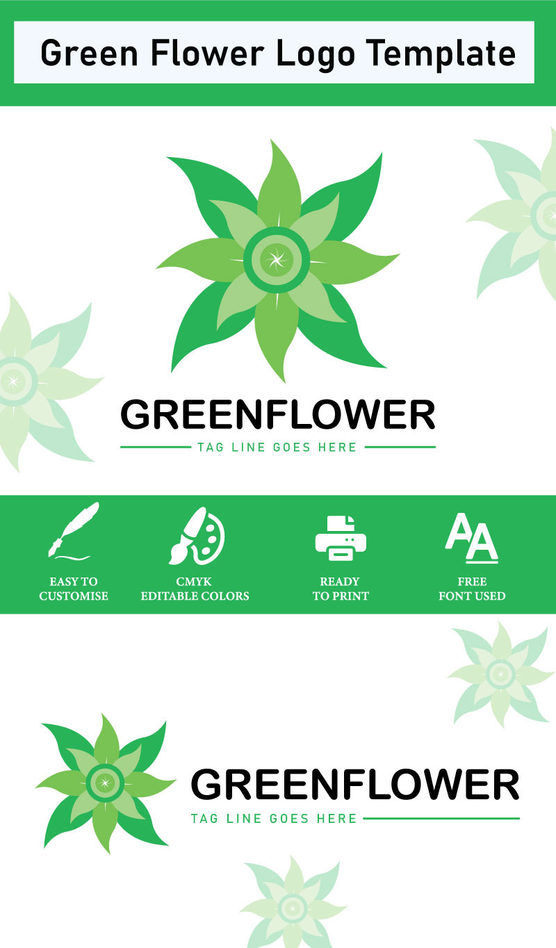 Green Flower Logo Template Natural Logo Agricultural logo