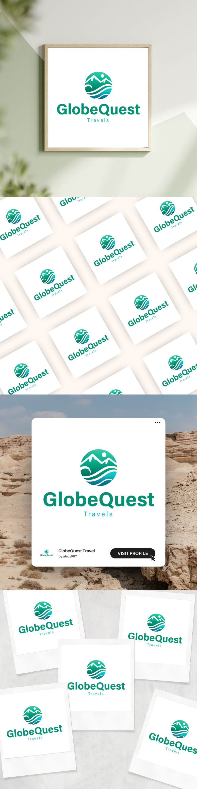 GlobeQuest Travels – Современный и профессиональный дизайн логотипа туристического бизнеса - Features Image 1