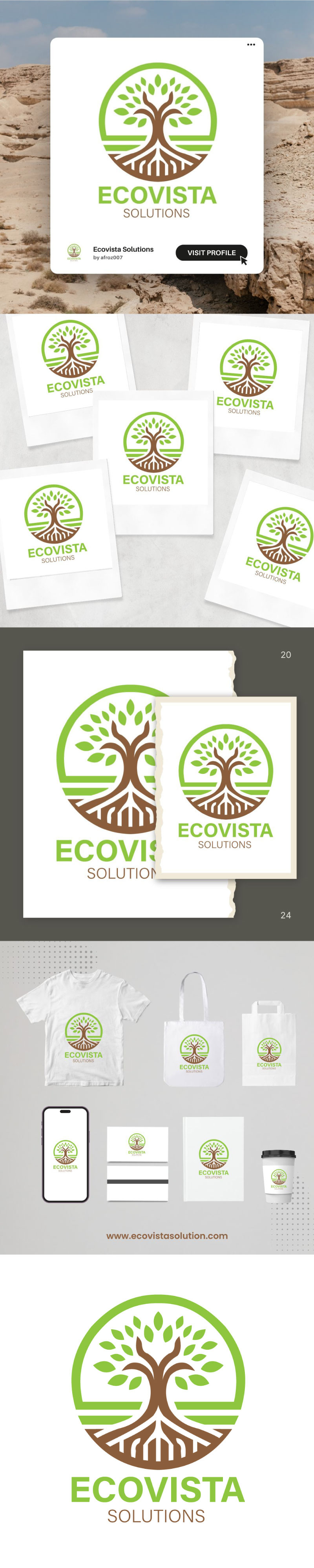 Modello di logo di albero ispirato alla natura: ideale per attività di giardinaggio e ambientali - Caratteristiche Immagine 1
