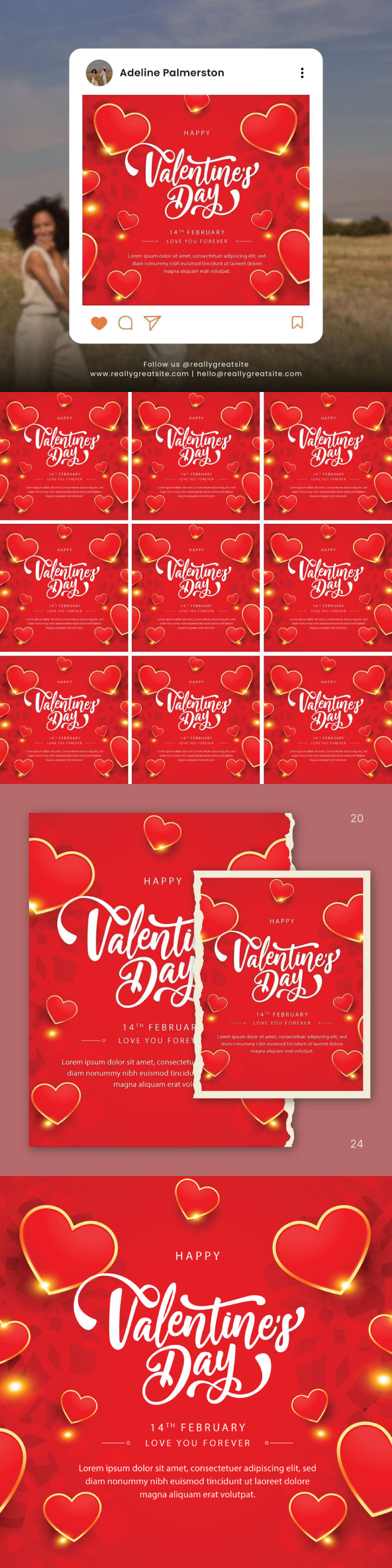 Modèles de flyers de Saint-Valentin personnalisables pour graphistes - Caractéristiques de l’image 1