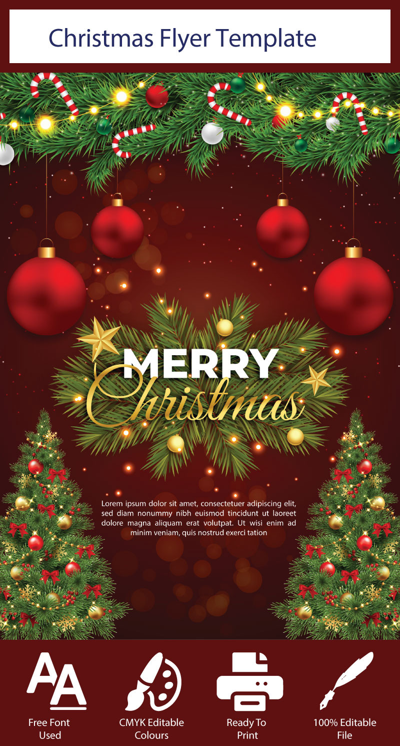 Ünnepi elegancia karácsonyi szórólap sablon - A4-es méretű - Features Image 1