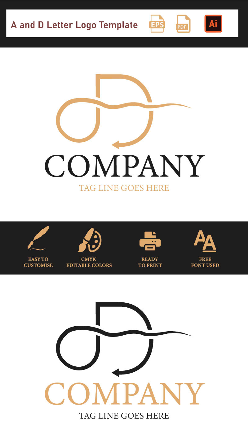 A and D Letter Logo - Monogram Logo - Features Image 1