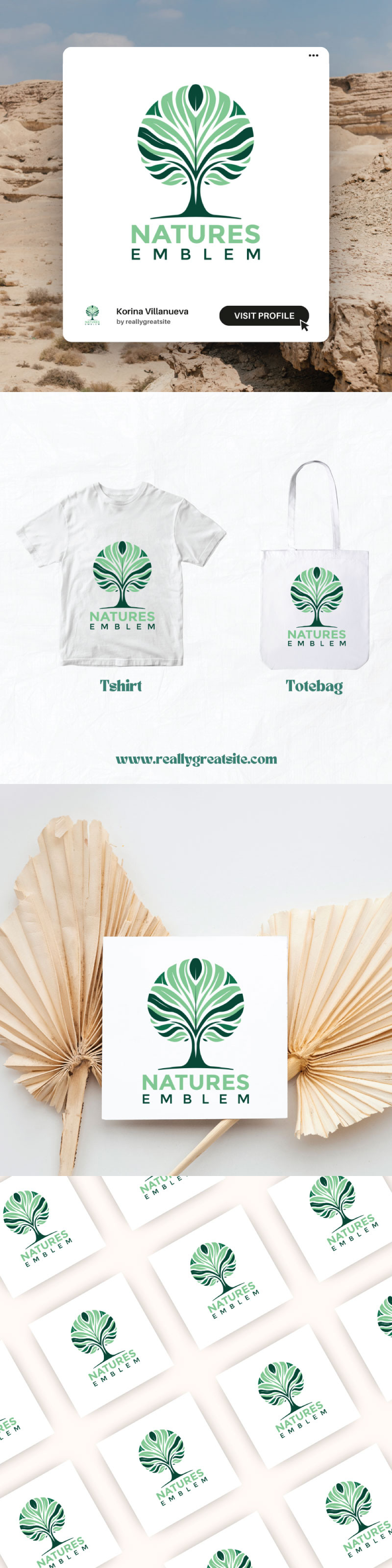 Grön harmoni träd logotyp mall - Features Image 1