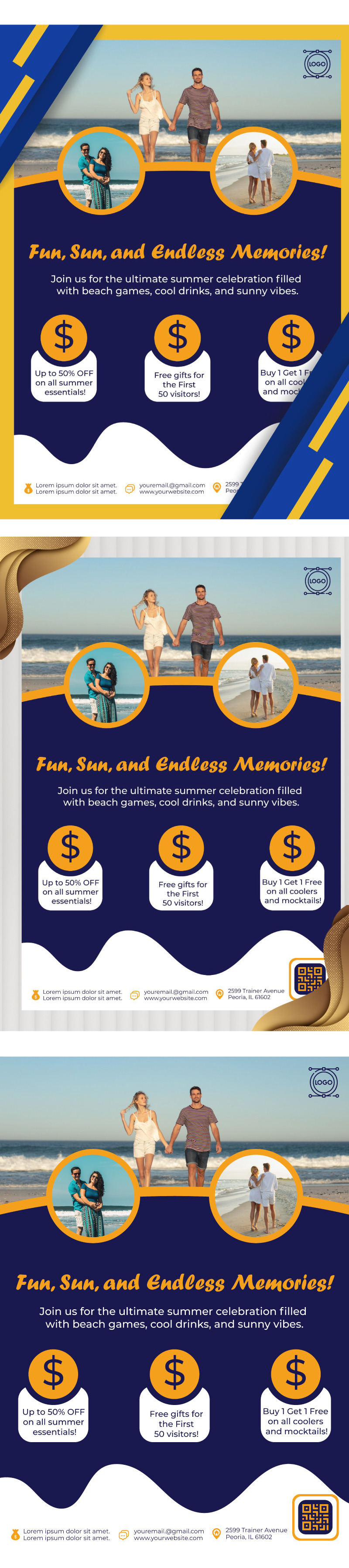 Editable Summer Flyer Design Template – Beach Party, Sale & Event Poster PSD - Features Image 1