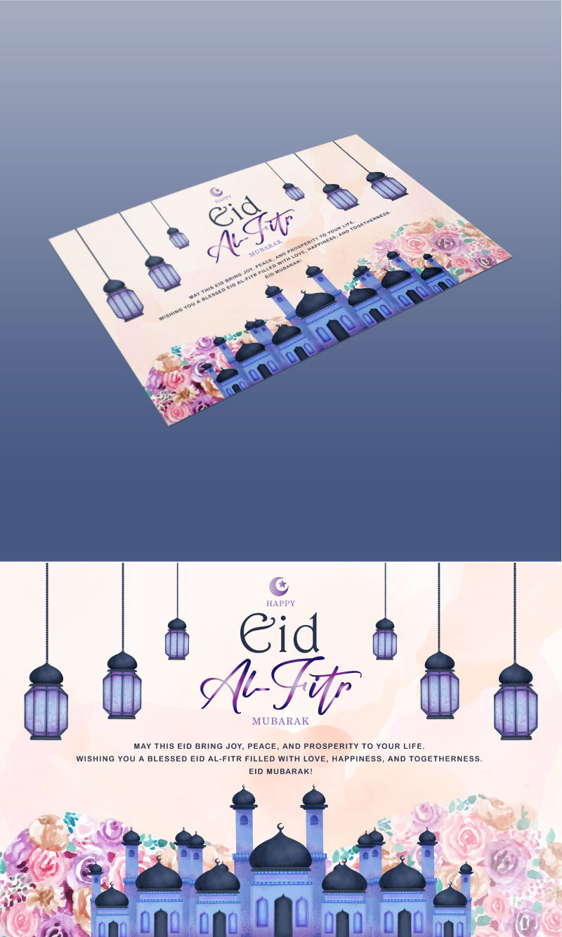 High-Resolution Eid Mubarak Template – Perfect for Greetings & Posters - Features Image 1