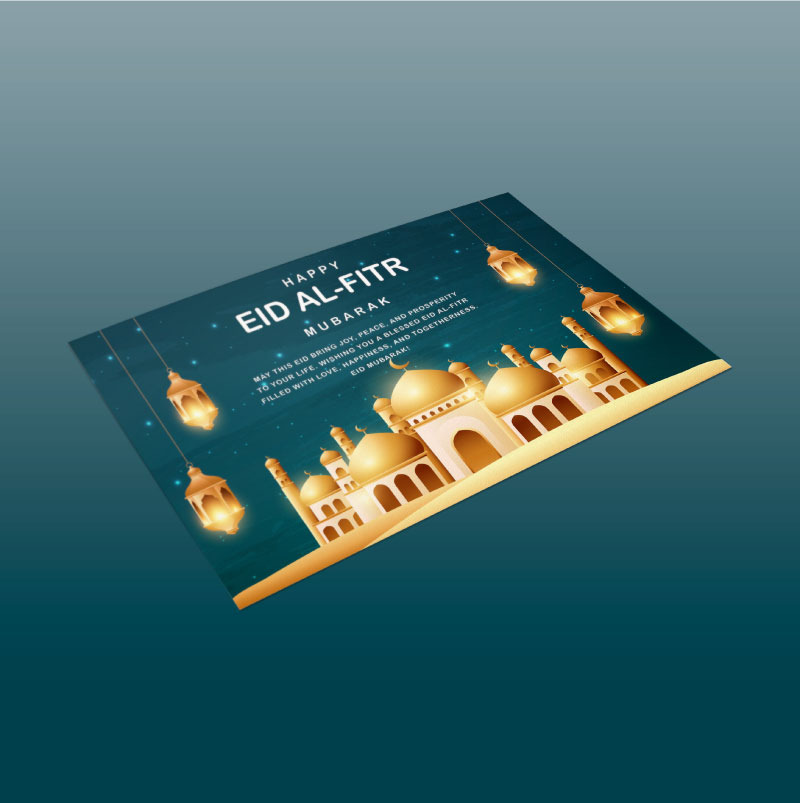 Luxury Eid Mubarak Greeting Card Template – High-Resolution & Editable - Features Image 1