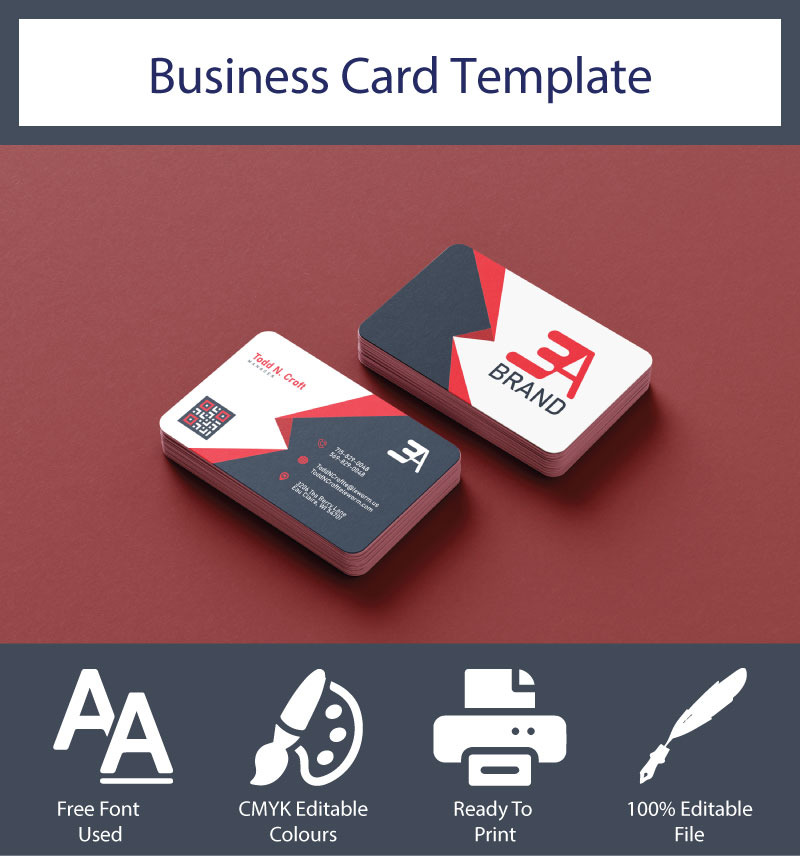 Professional Red Business Card Template - Business - Features Image 1