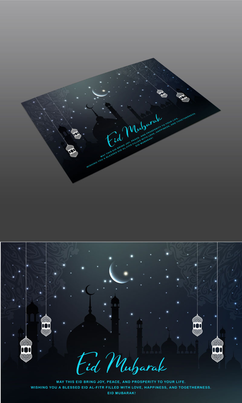 Minimalist Ramadan Eid Mubarak Design – Print & Digital Use - Features Image 1
