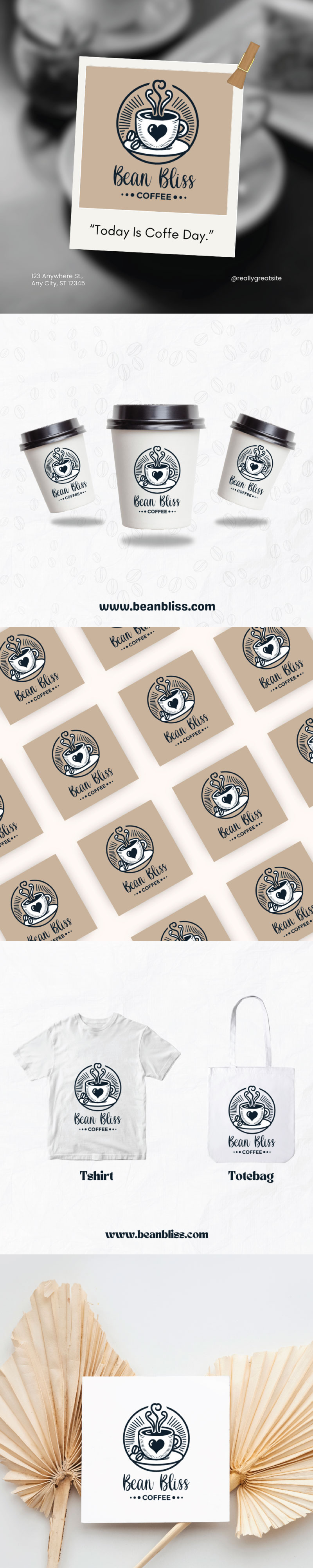 Modern Bean Bliss-logotyp för kaféer och restauranger - Features Image 1