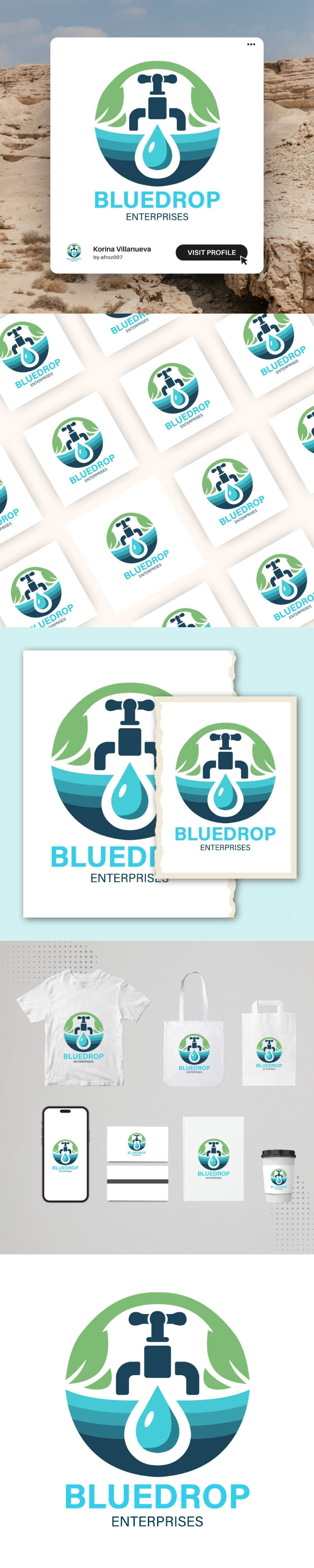 BlueDrop Logo Template – Ideal for Water Purification & Conservation Companies - Features Image 1