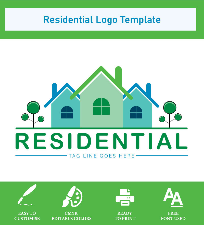 Residential Logo Template - Real Estate Logo Template - Features Image 1