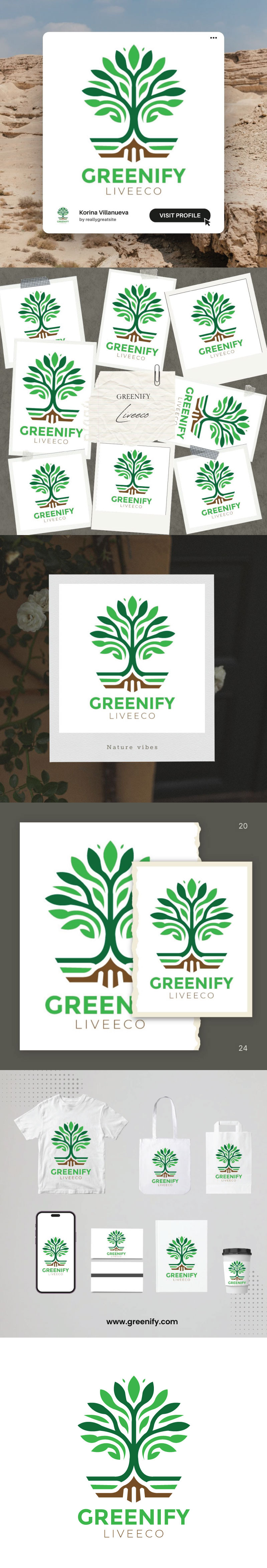 Green Essence Tree Logo Template - Features Image 1