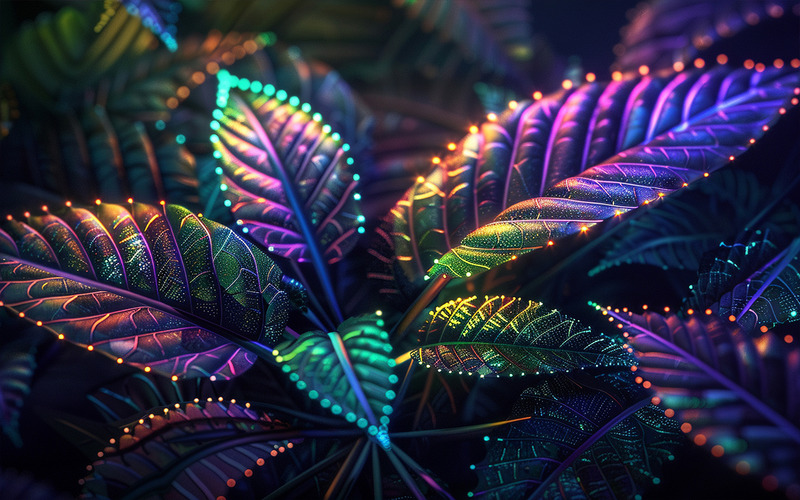 Neon leaves background bundle - Features Image 7