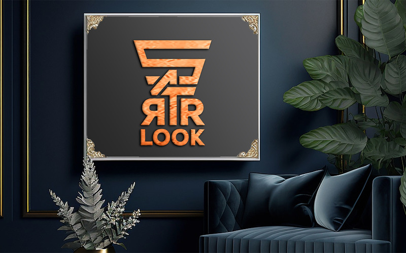 Mockup di tavola da soggiorno con divano blu_mockup di cornice interna - Caratteristiche Immagine 2