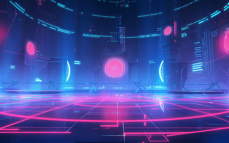 Neon stage background_blank stage background_neon tech stage background_neon gaming stage background - Features Image 1