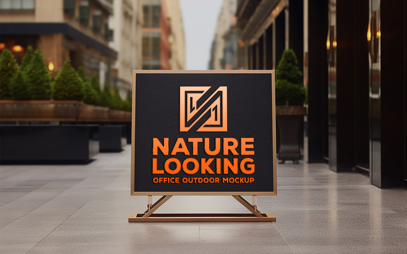 Outdoor board mockup | store outside board mpckup | sign board mockup on the road - Características Imagen 2