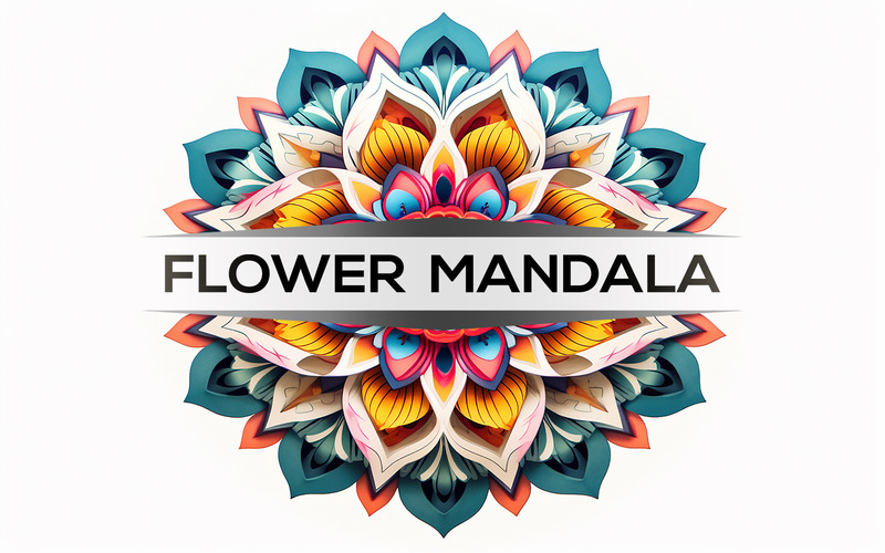 Mandala di fiori colorati | disegno mandala colorato | fiore colorato | arte floreale colorata - Caratteristiche Immagine 1