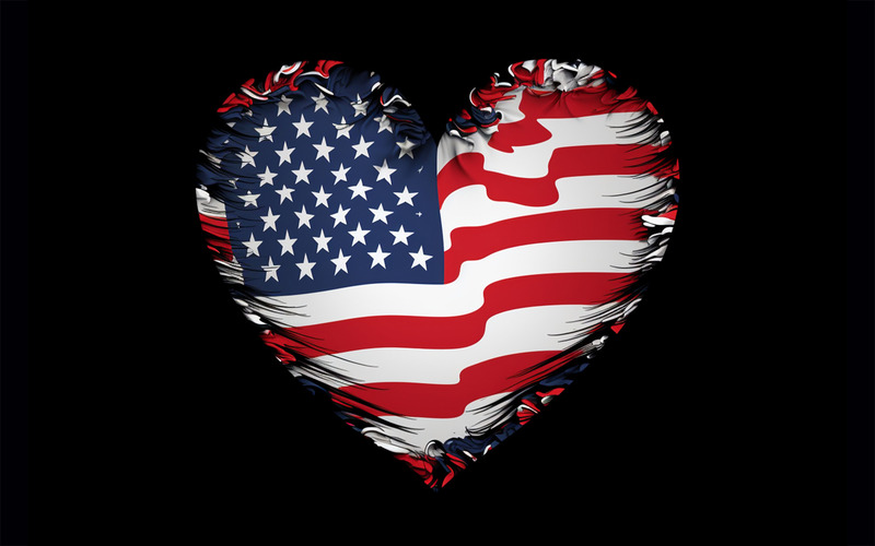 Usa flag love art, american flag heart art - Features Image 1