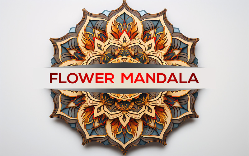 Colorful flower mandala | sign mandala design | mandala identity mockup - Features Image 1