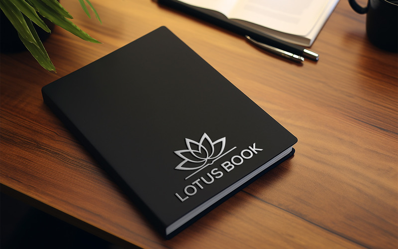 Book cover mockup | notepad logo mockup | note book mockup | book mockup | silver logo mockup - Features Image 1
