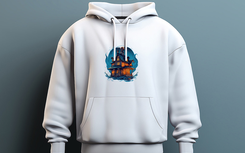 Haunted House Illustration with Mysterious Atmosphere and Glowing Lights - Features Image 1